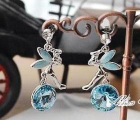 Fashion Nice Cute Shine Rhinestone Angel Girl Earring HOT!!