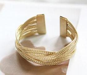 Simple Stylish Alloy Twist Weaving Bangle Bracelet