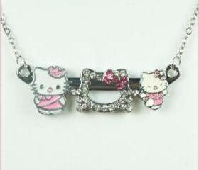  Swarovski Crystal Hellokitty Slide Charms Necklace 